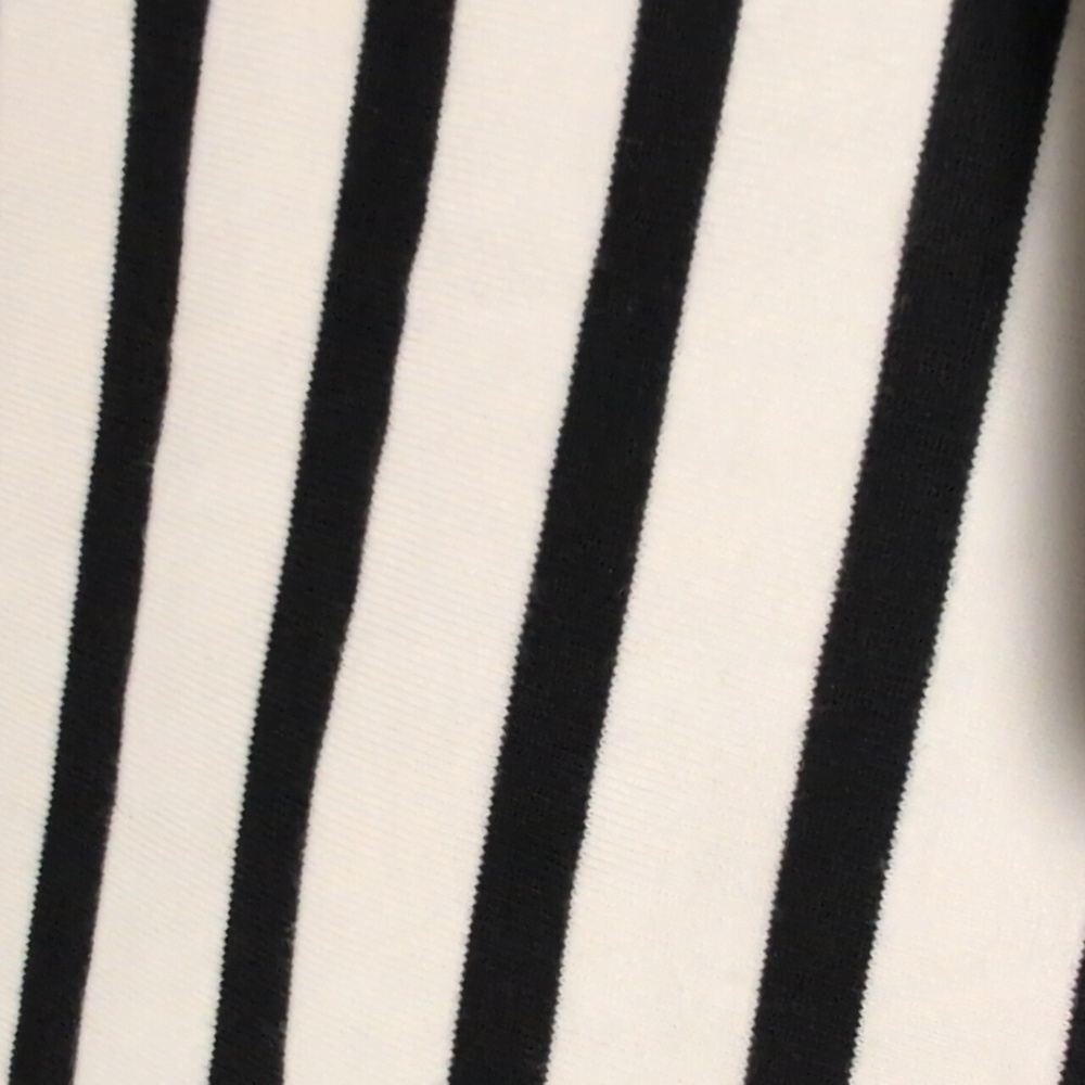 COS White & Black Stripe Long Sleeve Tee with Yellow Neck - Picture 6 of 7